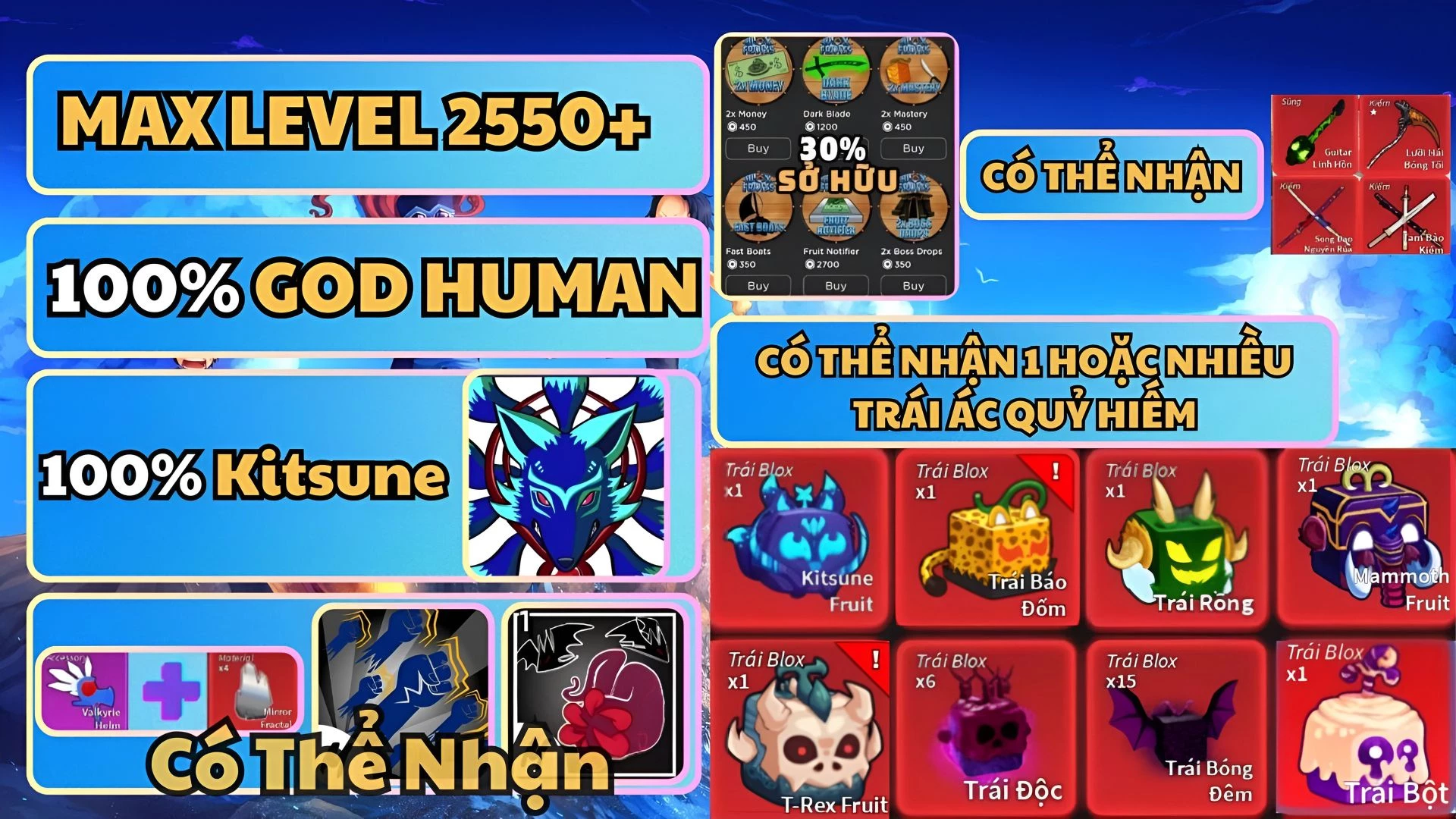 Acc 100% Có Kitsune 99k